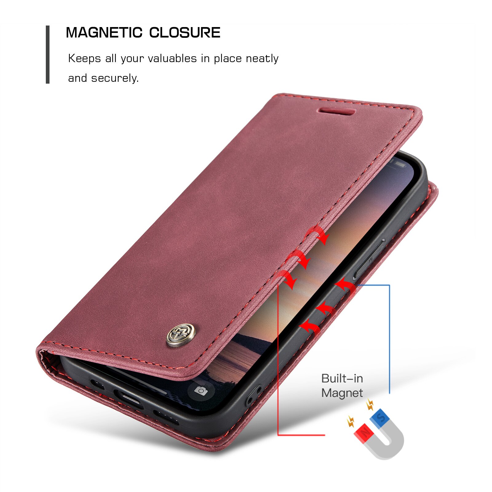 iPhone 16e Slim Wallet Case Red