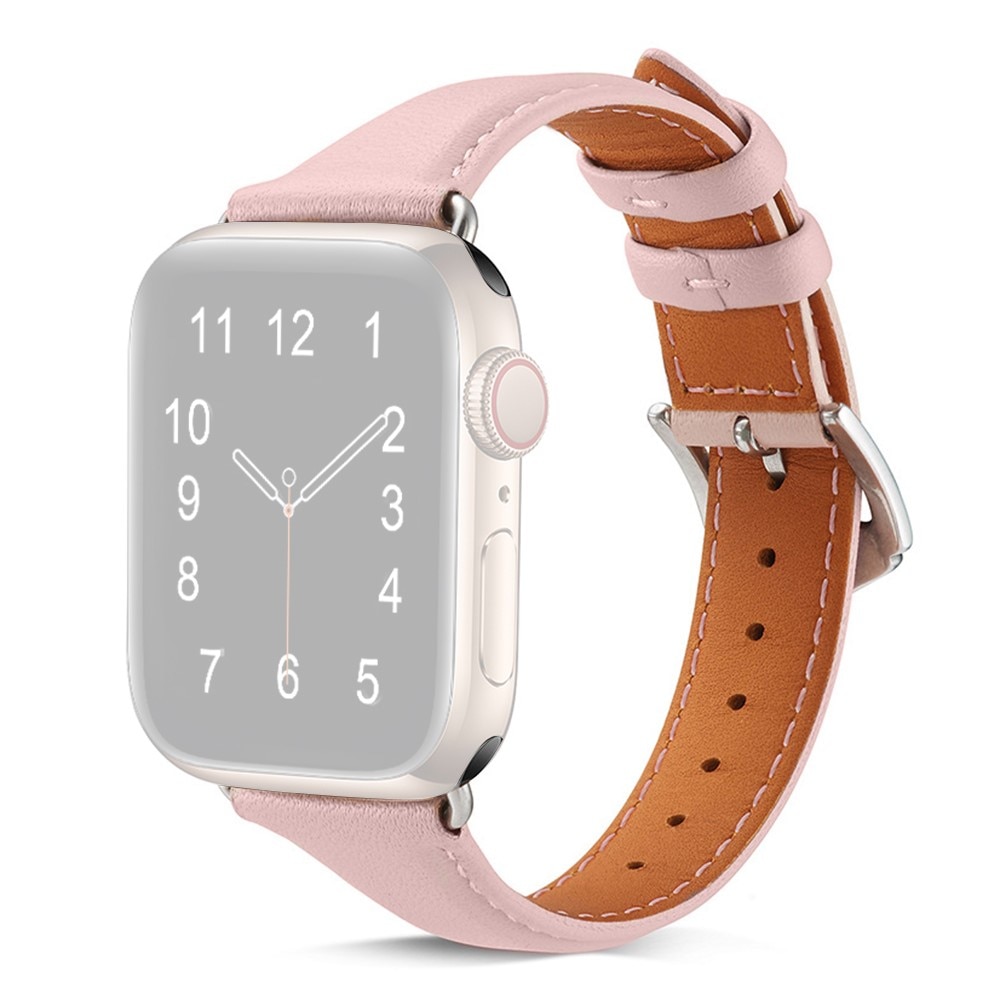 Apple Watch 41mm Series 9 Slim Leather Strap Pink