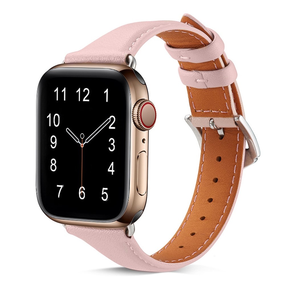 Apple Watch 41mm Series 9 Slim Leather Strap Pink