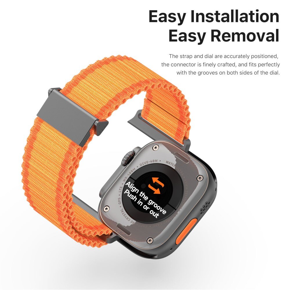 Apple Watch Series 8 45mm Active Nylon Band Orange