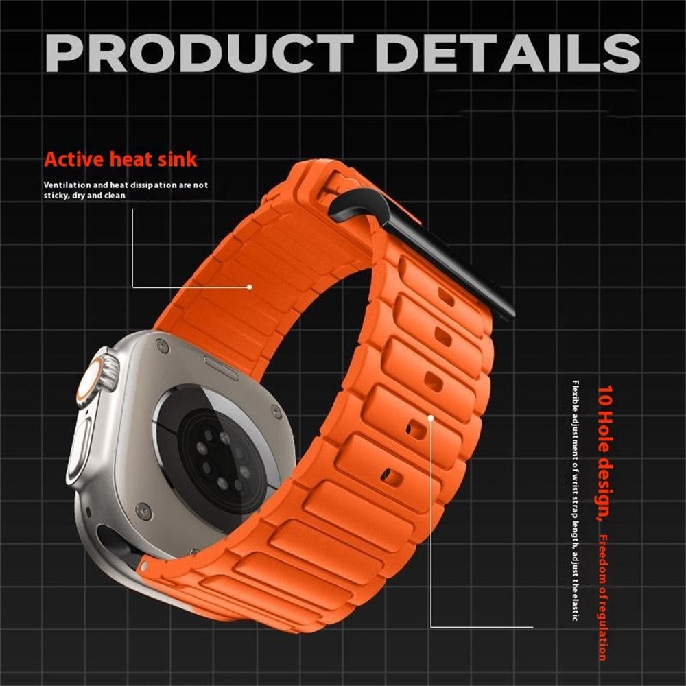 Apple Watch Series 9 45mm Tough Silicone Strap Orange