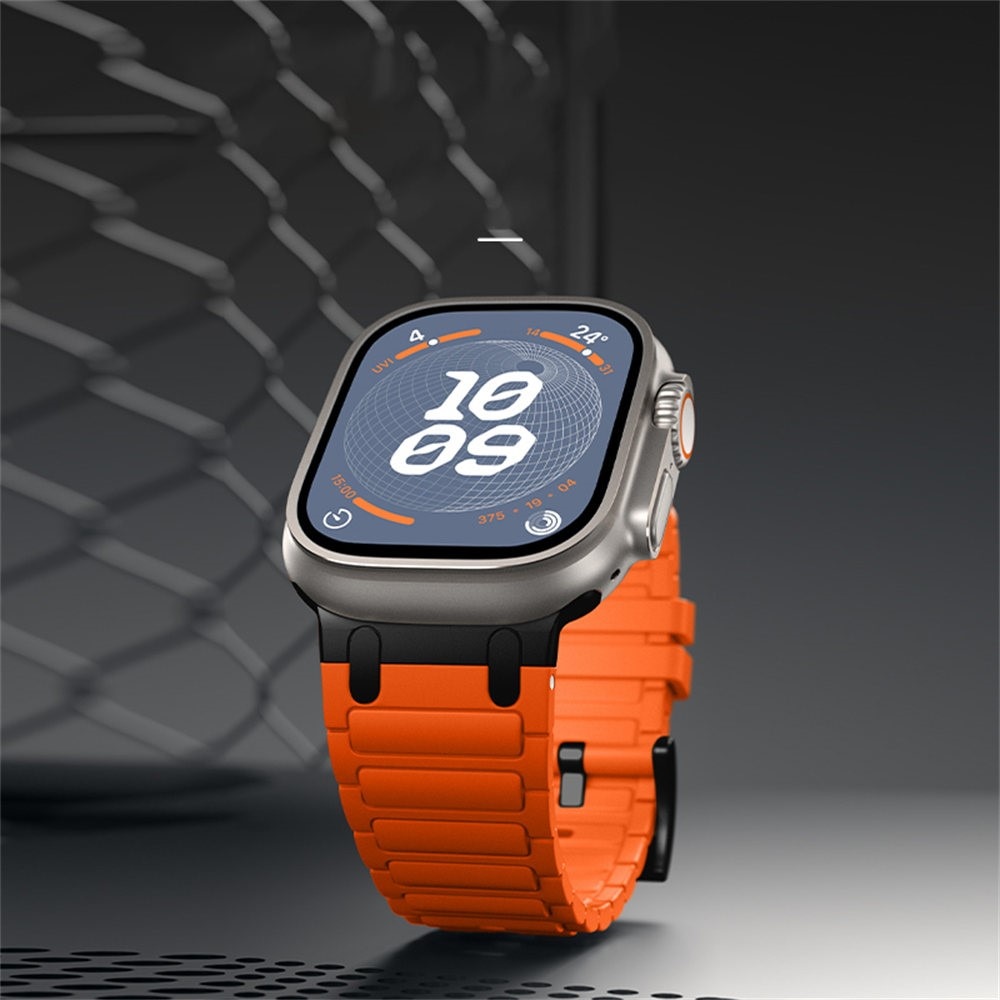 Apple Watch Series 9 45mm Tough Silicone Strap Orange