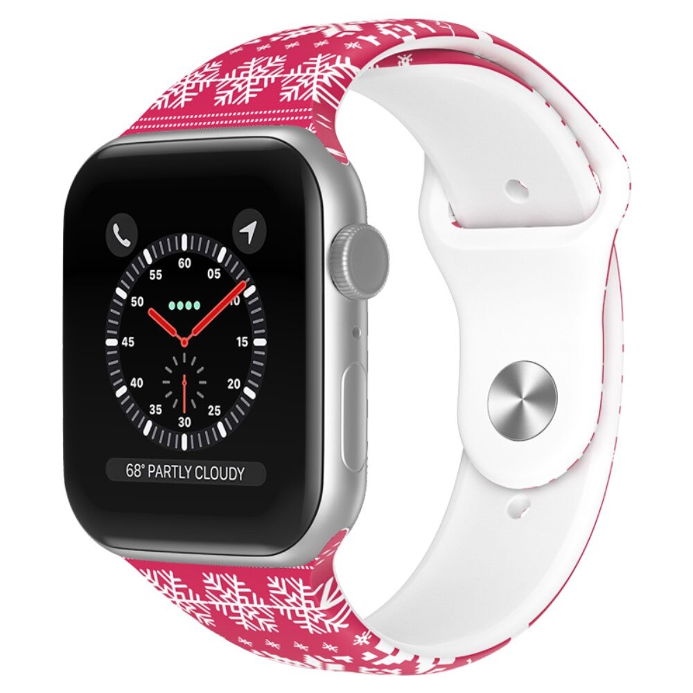 Apple Watch 41mm Series 7 Silicone Band with Christmas Design Snowflake