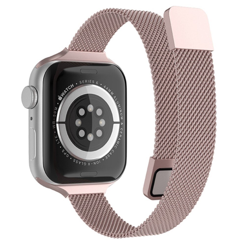 Apple Watch 42/44/45/49 mm Slim Milanese Loop Band Pink Gold