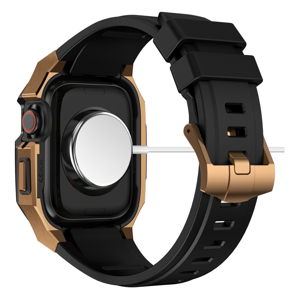 Apple Watch SE 44mm Band with Stainless Steel Case Black/Gold