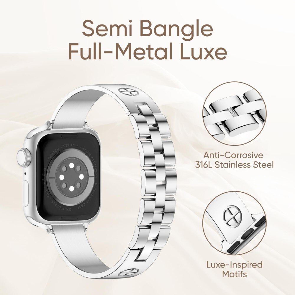 Apple Watch Series 10 42mm Bangle Cross Bracelet Silver