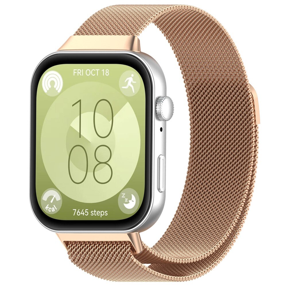 Huawei Watch Fit 3 Milanese Loop Band Rose Gold