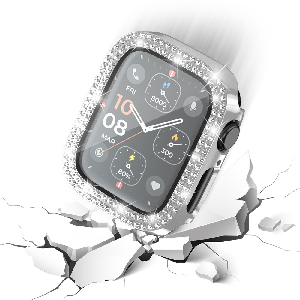 Apple Watch SE 40mm Full Cover Case Rhinestone Silver