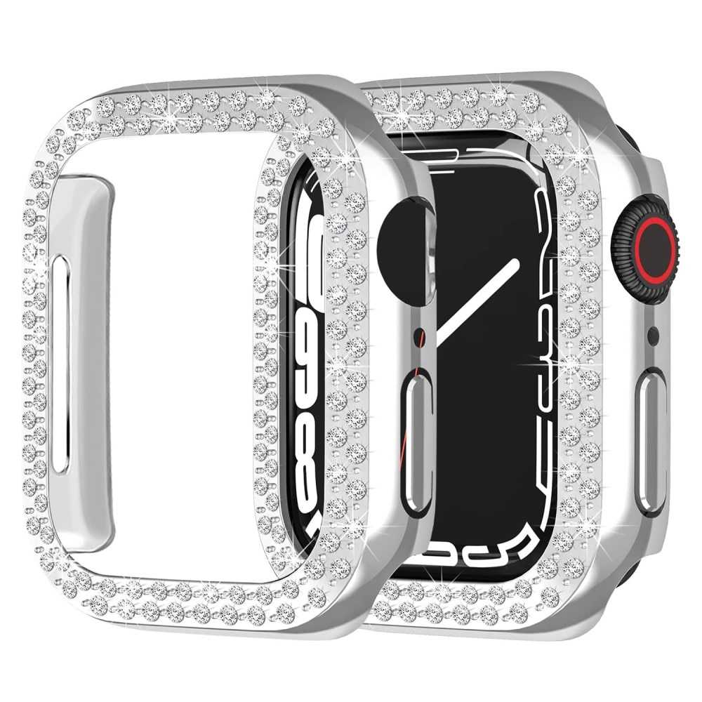 Apple Watch 45mm Series 8 Rhinestone Case Silver