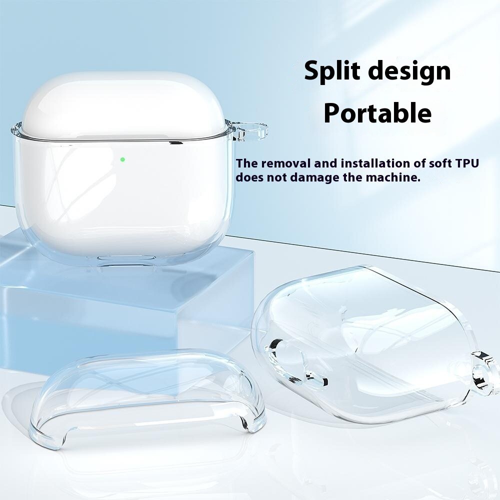 TPU Cover with Carabiner Apple AirPods 4 Transparent