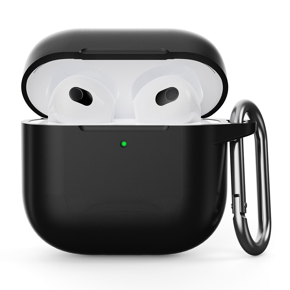 Silicone Cover with Carabiner Apple AirPods 4 Black