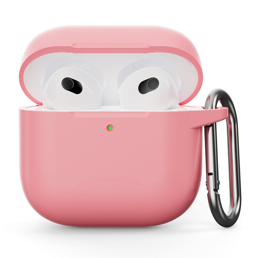 Silicone Cover with Carabiner Apple AirPods 4 Pink