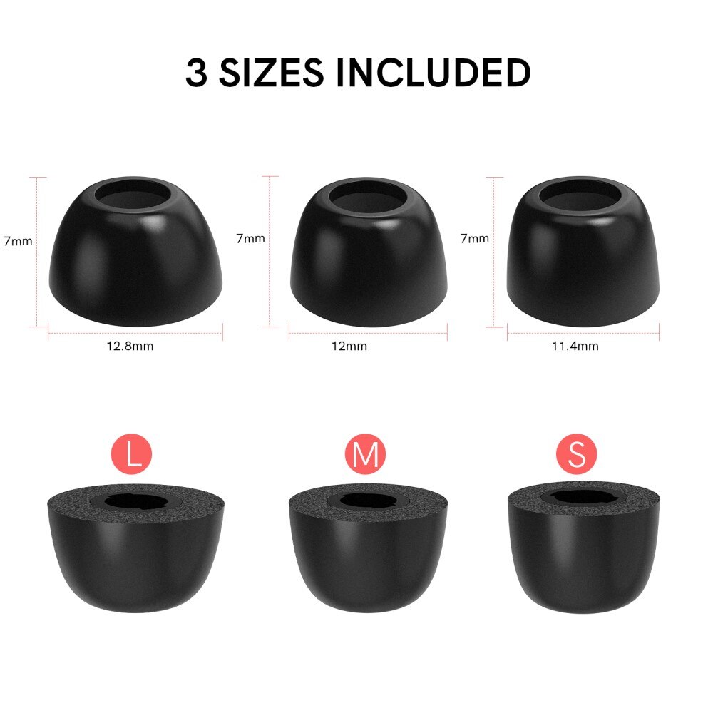 Memory Foam Ear Tips (3-pack) Samsung Galaxy Buds 2 Pro Black