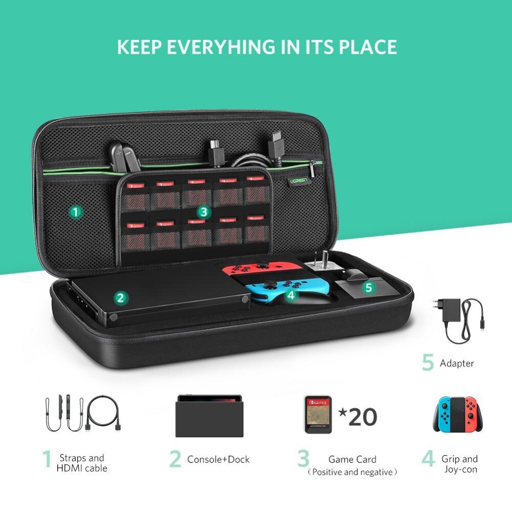 Storage Bag for Nintendo Switch OLED and Accessories Black