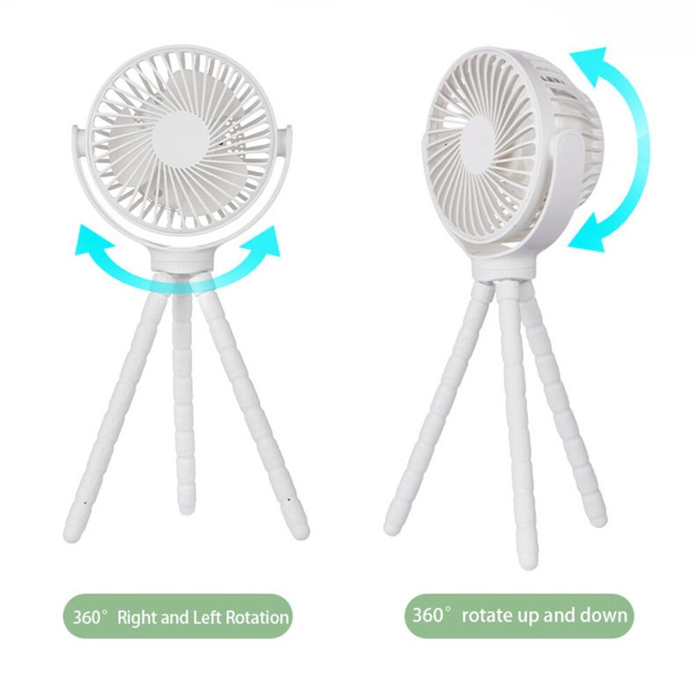 Portable fan with flexible legs, White