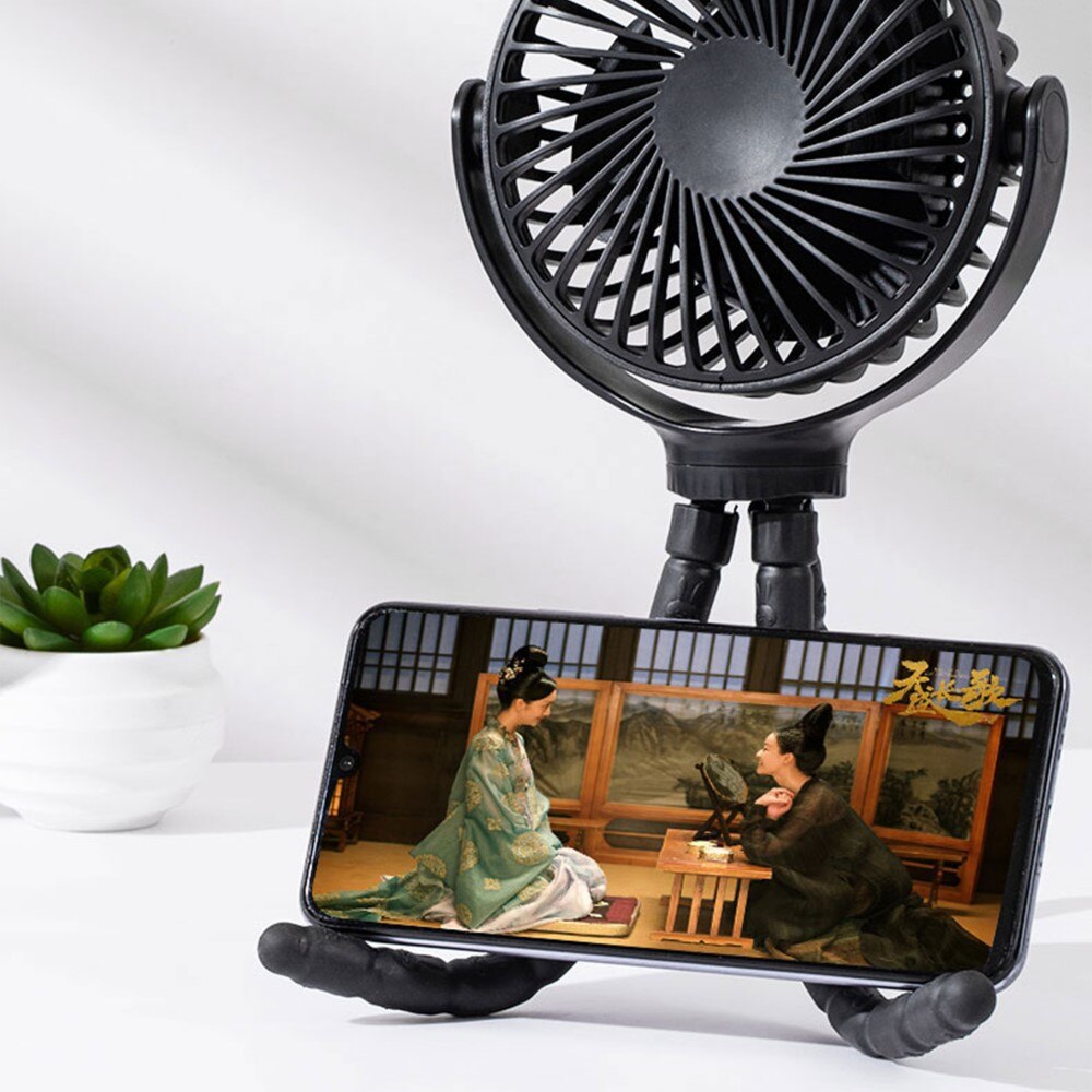 Portable fan with flexible legs, Black