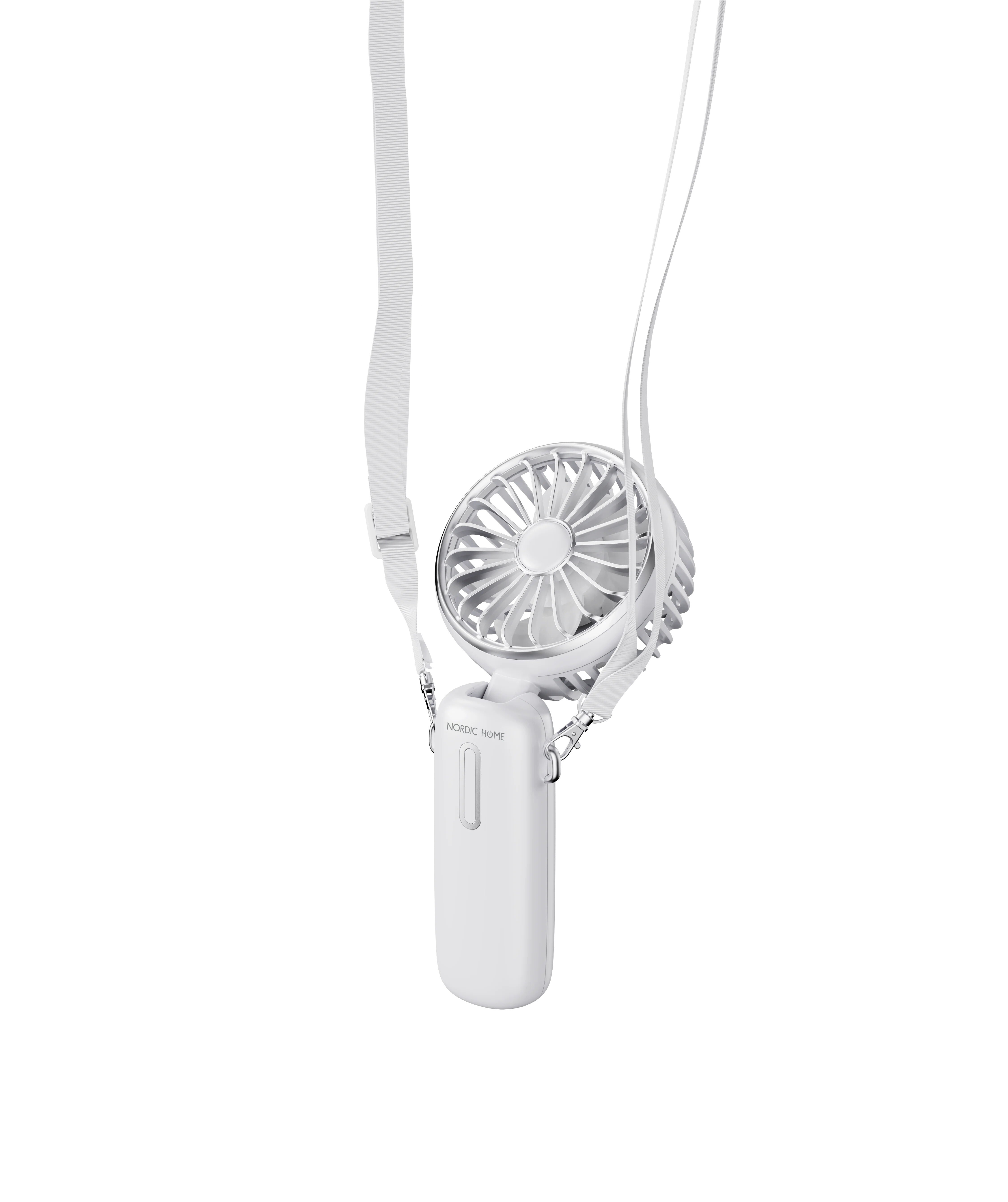 Portable Fan with Carry Strap and Stand, White