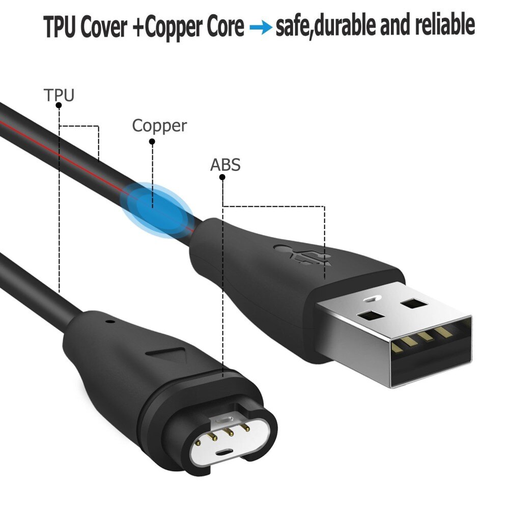 Garmin Tactix 8 51mm Charging Cable 1m Black