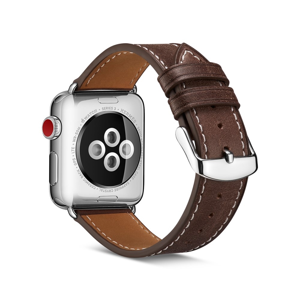 Apple Watch 45mm Series 8 Leather Strap Brown