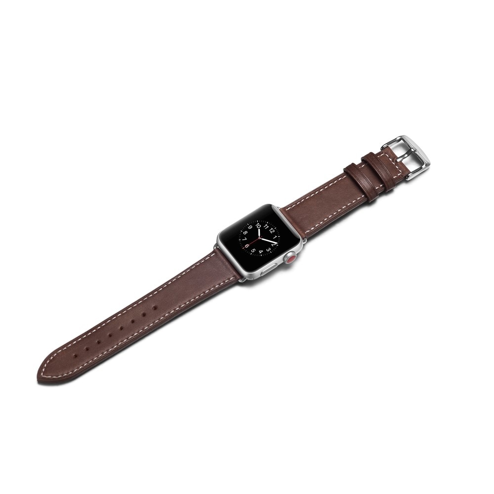 Apple Watch 45mm Series 8 Leather Strap Brown