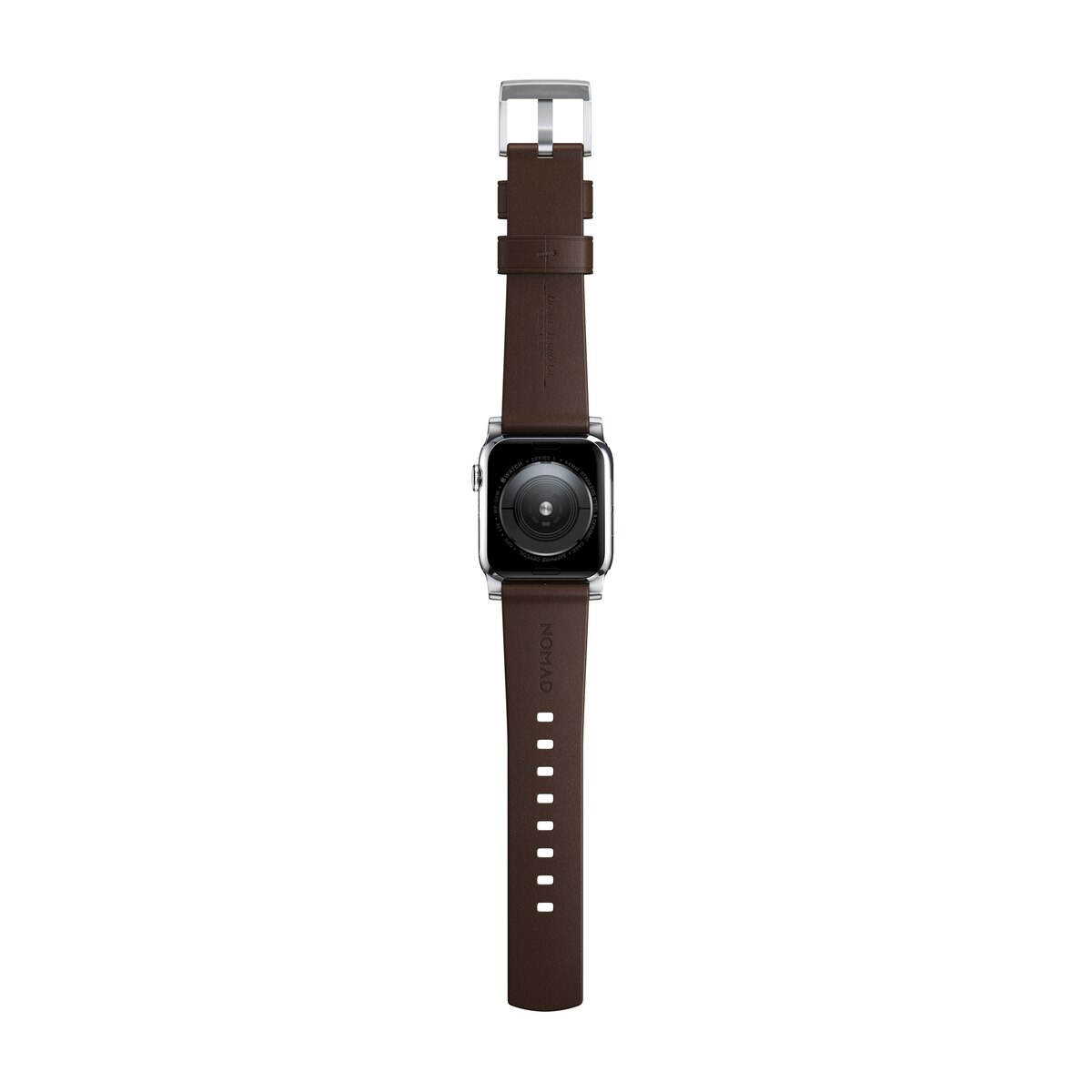 Apple Watch Series 10 42mm Modern Band Horween Leather Rustic Brown (Silver Hardware)