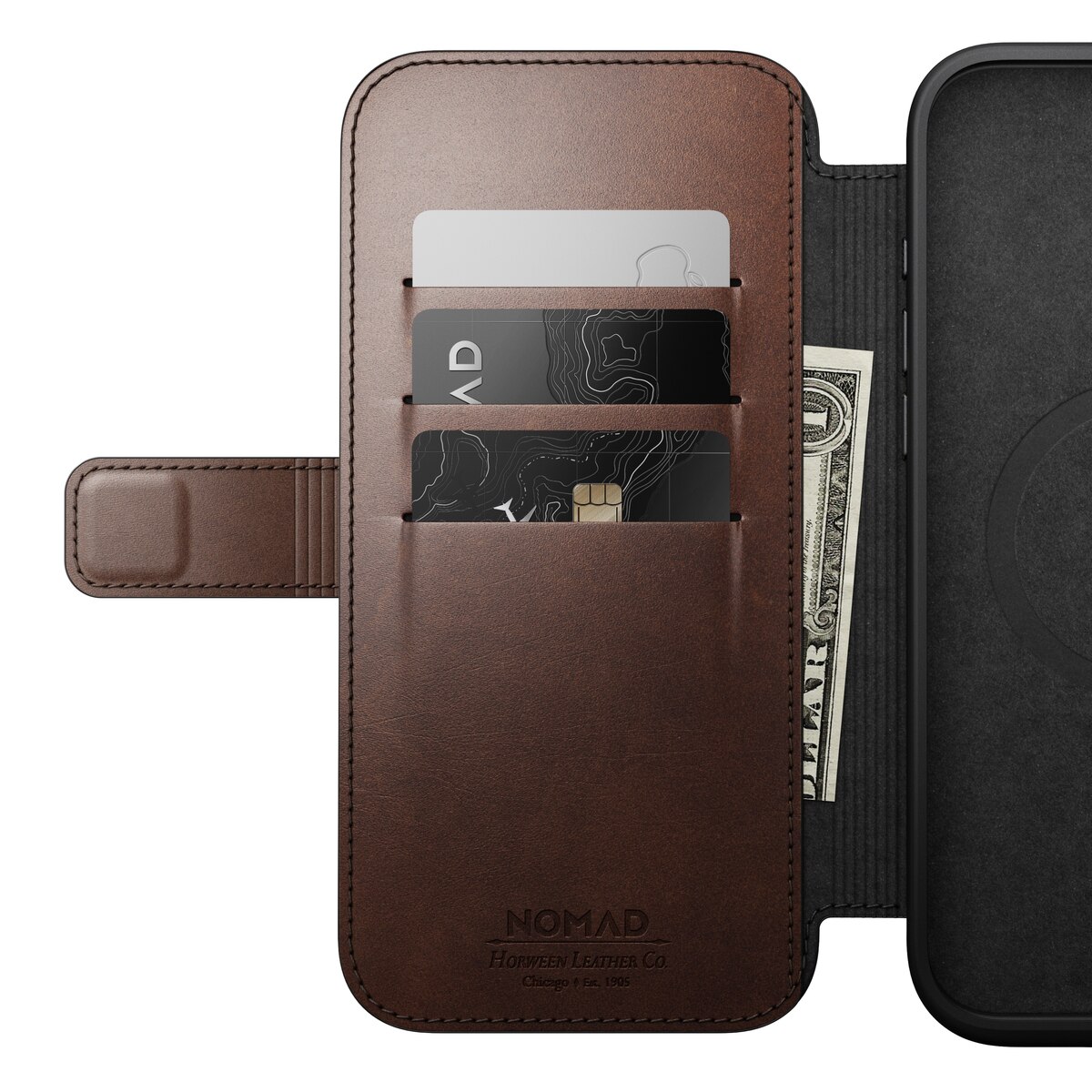 iPhone 16 Pro Max Modern Horween Leather Folio MagSafe Rustic Brown