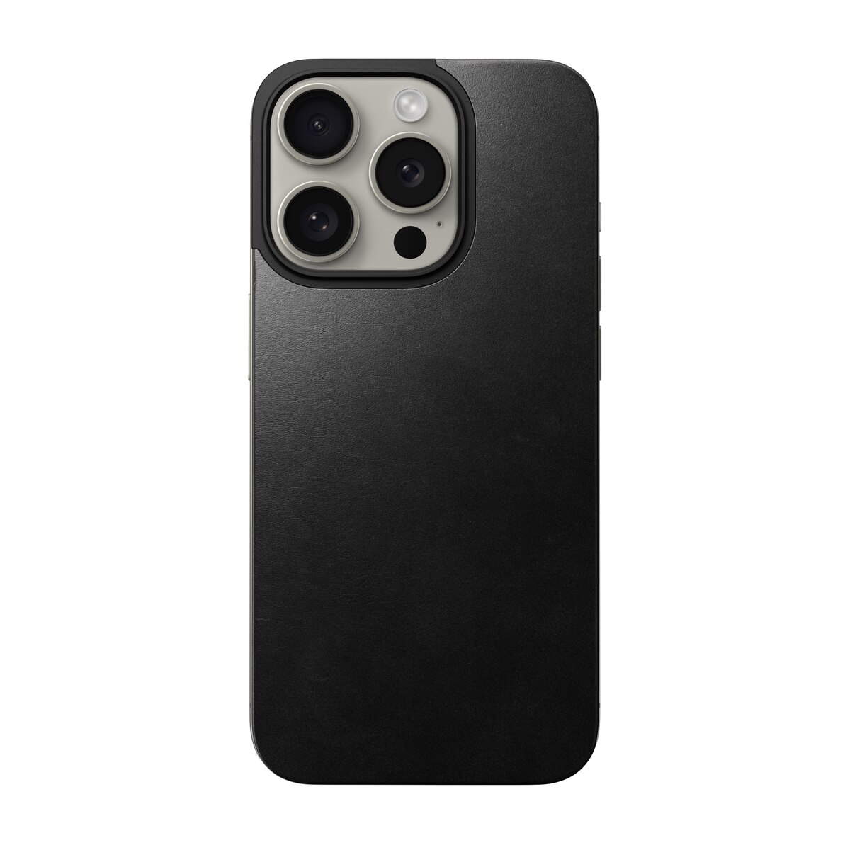 iPhone 15 Pro Magnetic Leather Back Black