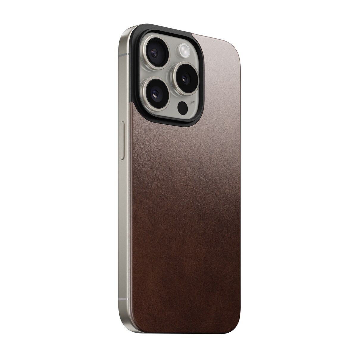 iPhone 15 Pro Magnetic Leather Back Rustic Brown