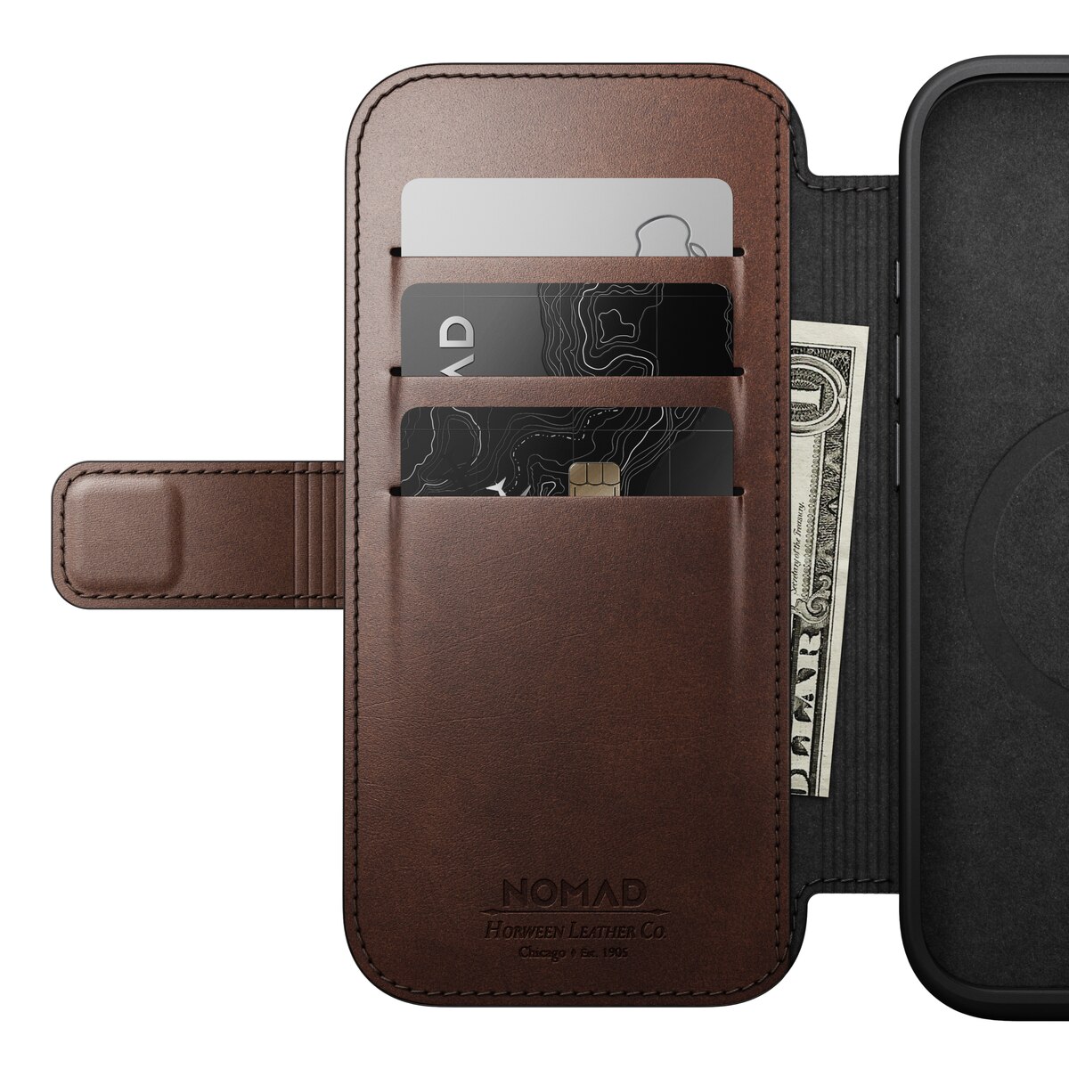 iPhone 16 Pro Modern Horween Leather Folio MagSafe Rustic Brown