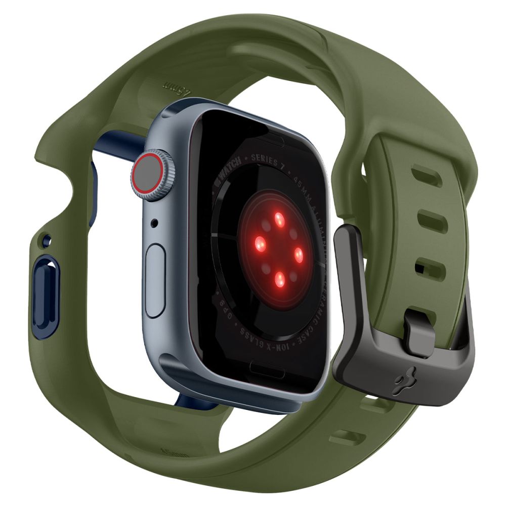 Apple Watch 45mm Series 7 Liquid Air Pro Case Moss Green