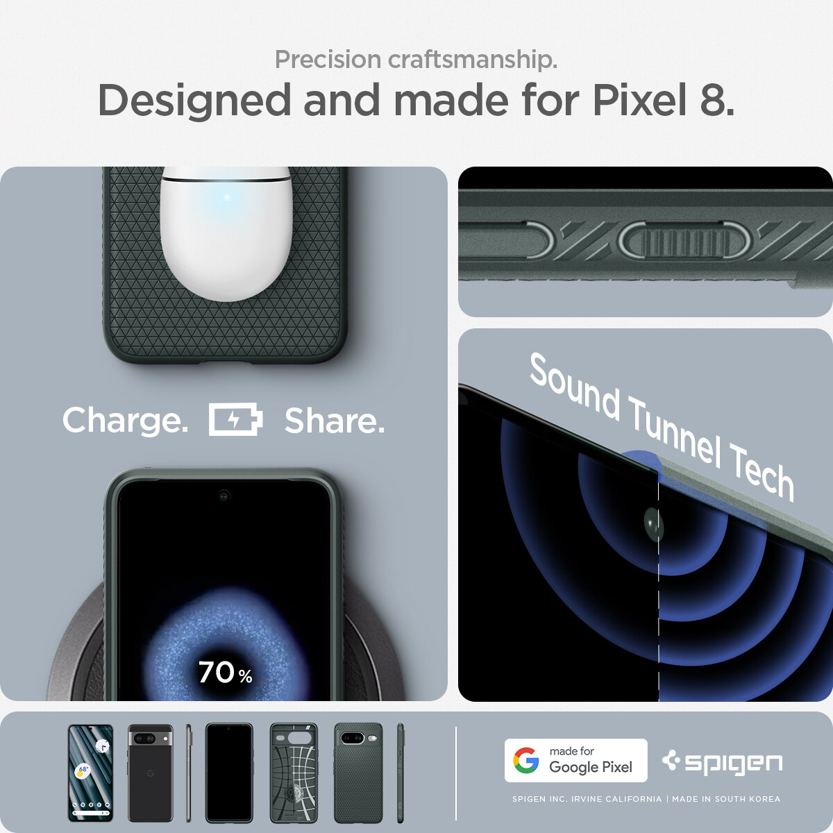  Spigen Liquid Air Armor Designed for Pixel 8 Case (2023) -  Abyss Green : Cell Phones & Accessories