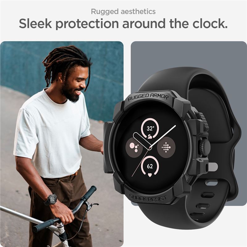 Google Pixel Watch Case Rugged Armor Black