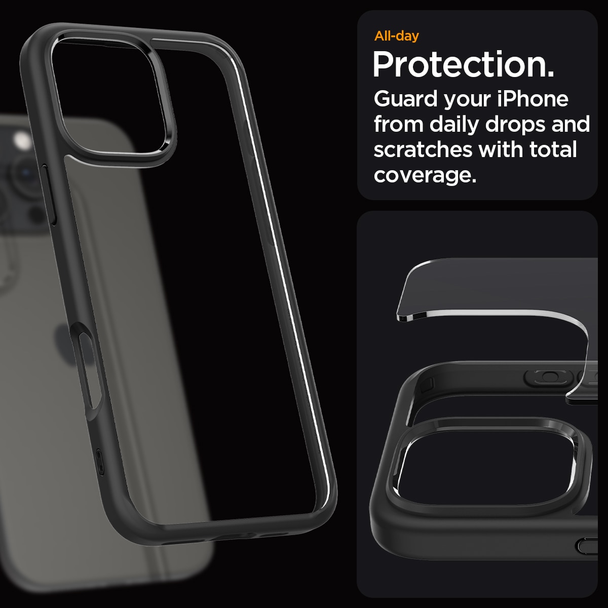 iPhone 16 Pro Case Ultra Hybrid Matte Black