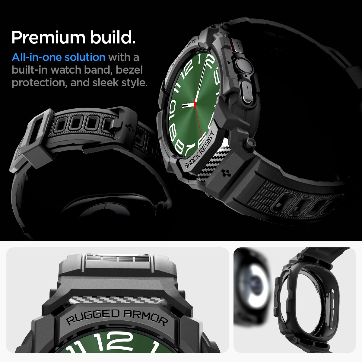 Samsung Galaxy Watch Ultra 47mm Rugged Armor Pro Black