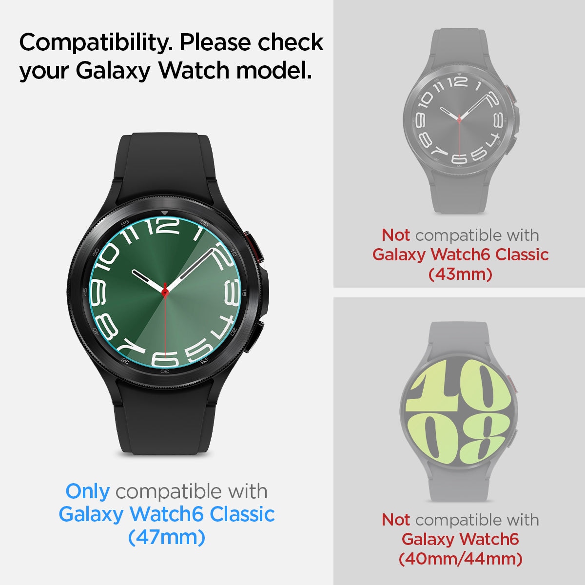 Samsung Galaxy Watch 6 Classic 47mm Screen Protector EZ Fit GLAS.tR (2-pack)