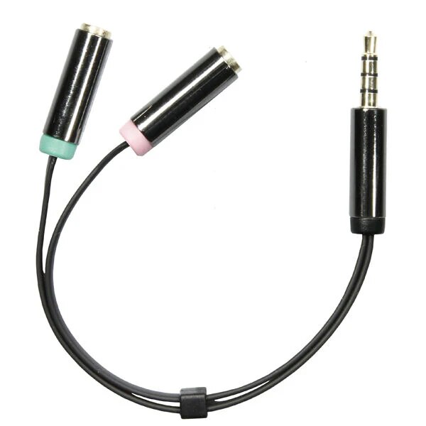 Adapter 3.5 mm Male to 2x Female Black