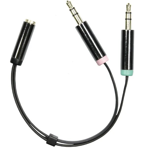 Adapter 3.5 mm Female to 2x Male Black