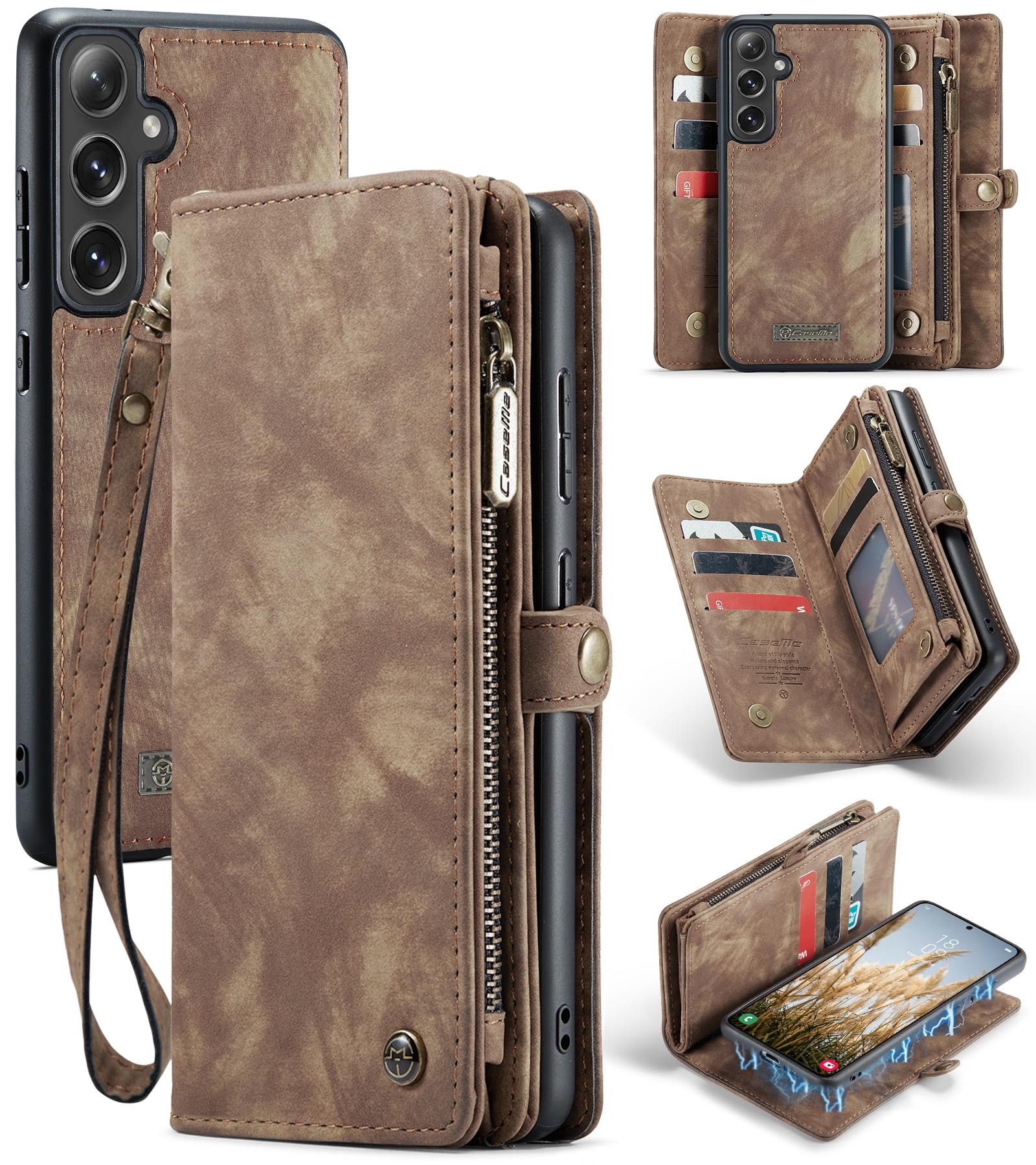 Samsung Galaxy S24 FE Multi-slot Wallet Case Brown