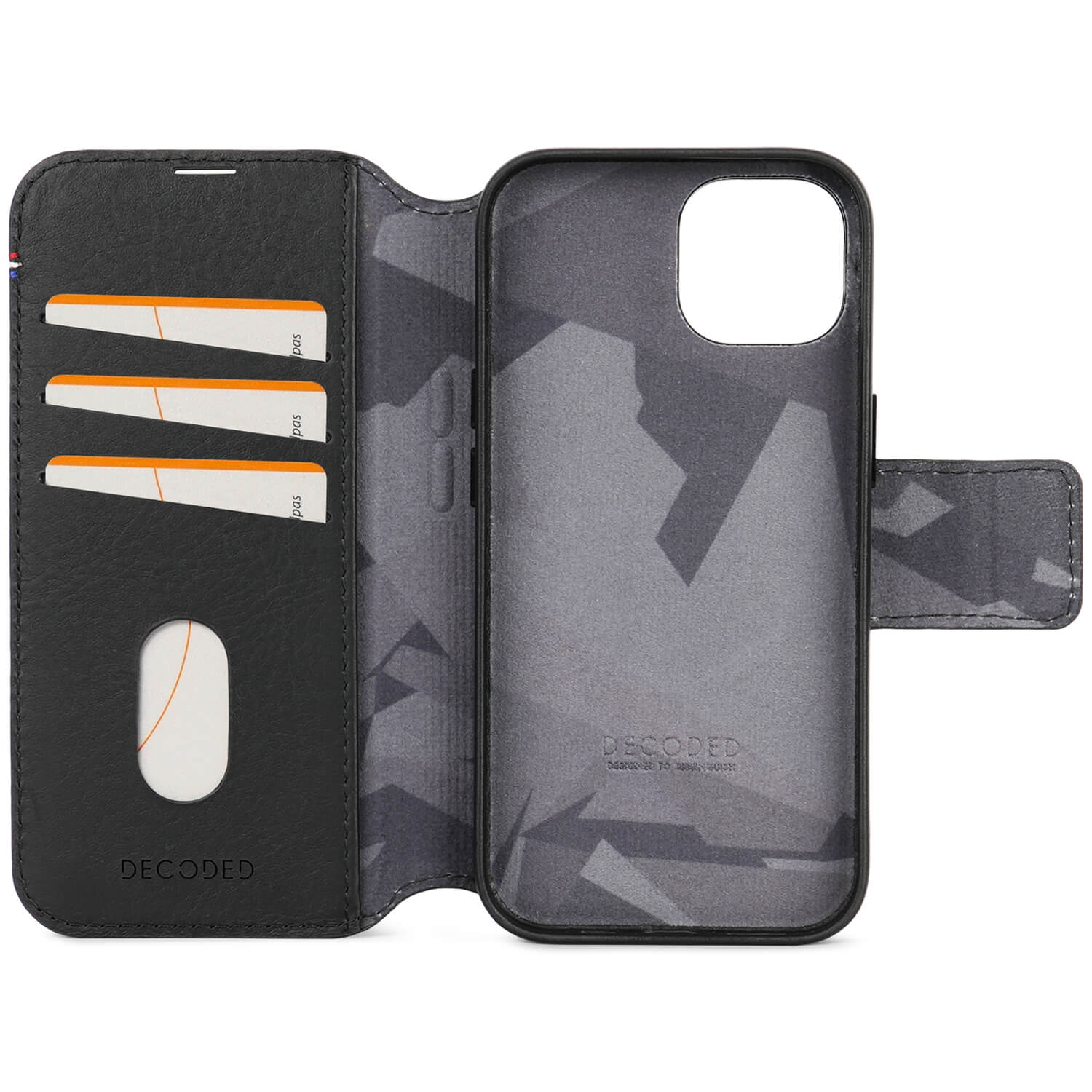 iPhone 15 Detachable Wallet Leather Black