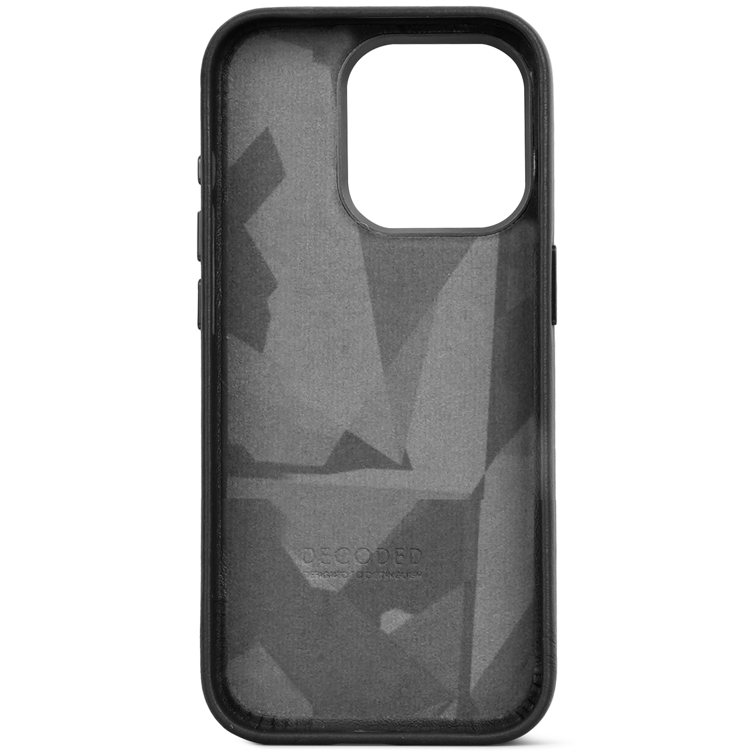 iPhone 15 Pro Leather Back Cover Black