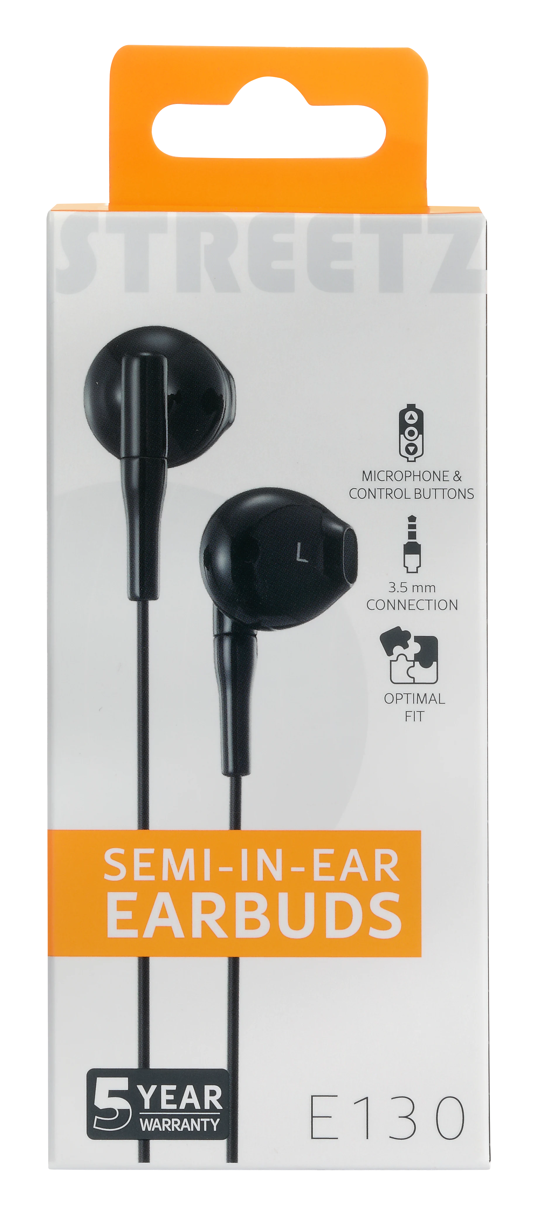 Semi-in-ear earphones 3.5mm Black