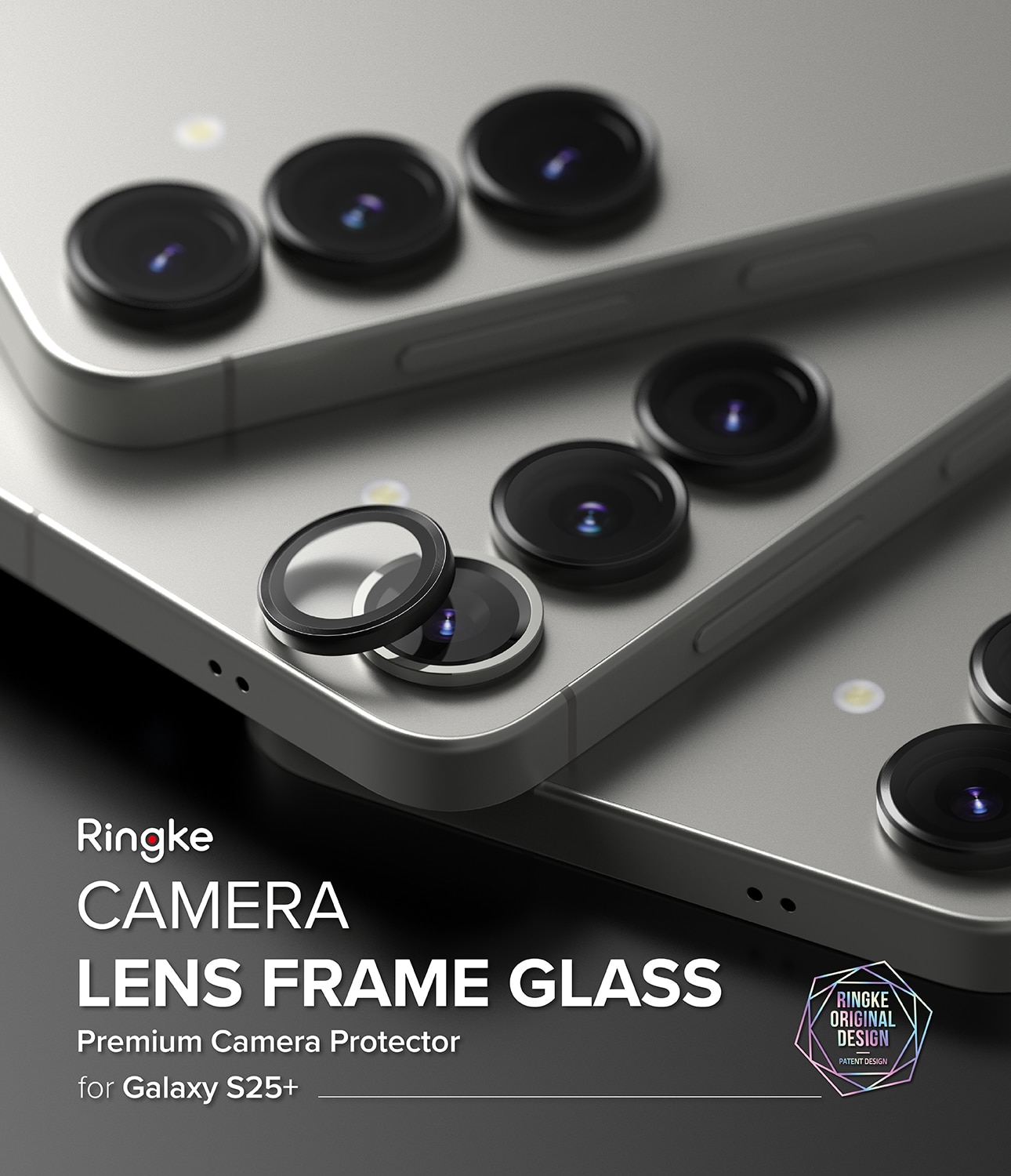 Samsung Galaxy S25 Plus Camera Lens Frame Glass (2-pack) Black