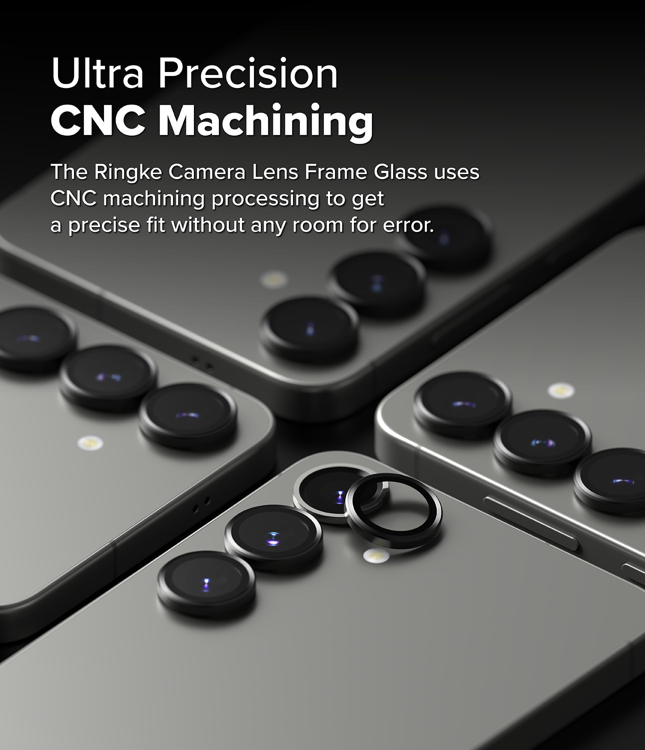 Samsung Galaxy S25 Plus Camera Lens Frame Glass (2-pack) Black