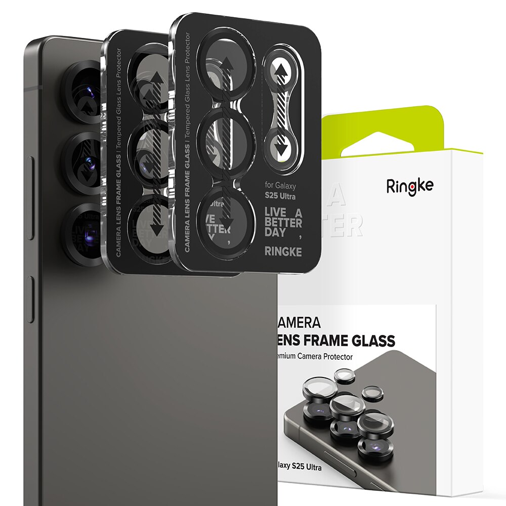 Samsung Galaxy S25 Ultra Camera Lens Frame Glass (2-pack) Black