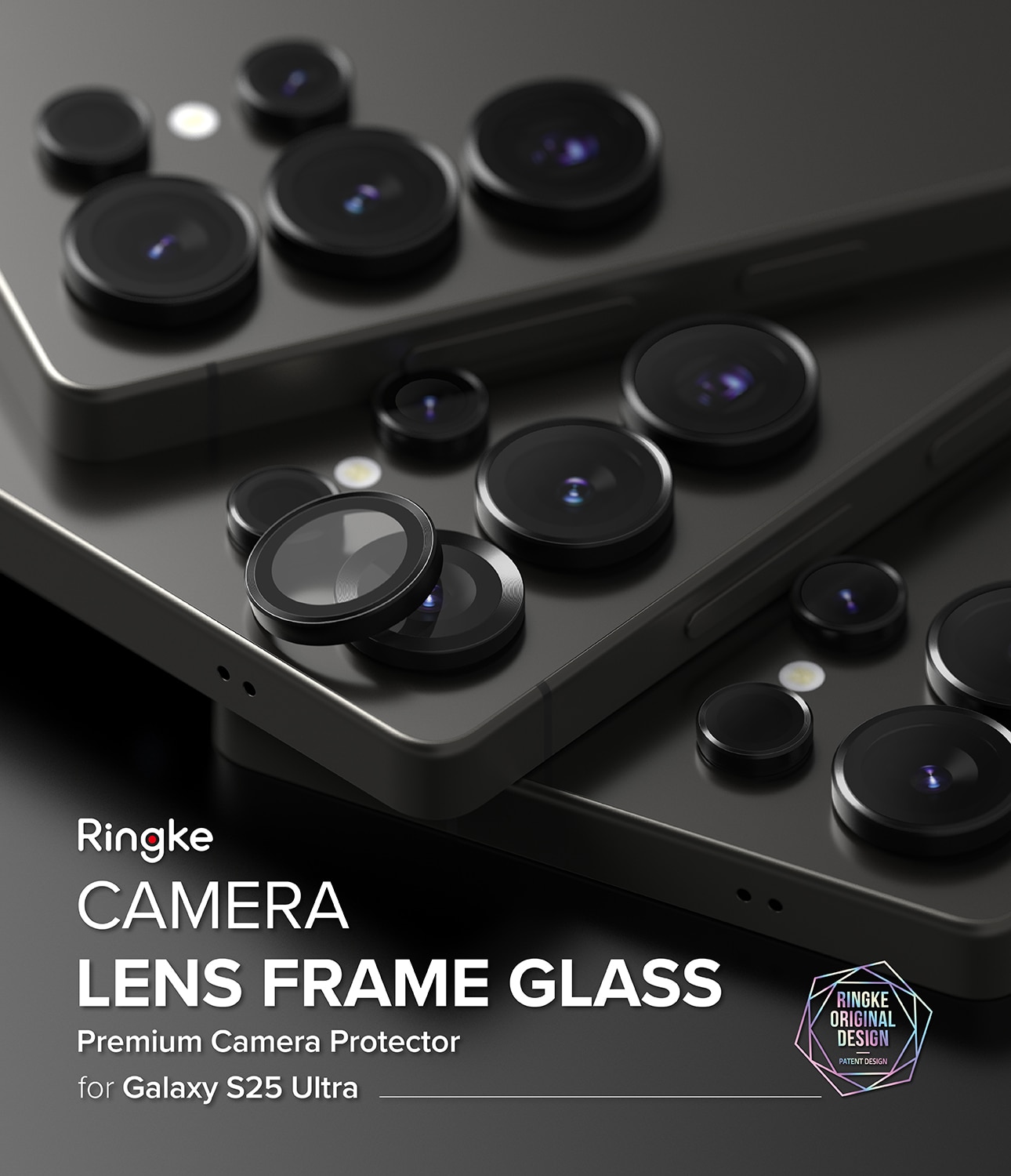 Samsung Galaxy S25 Ultra Camera Lens Frame Glass (2-pack) Black