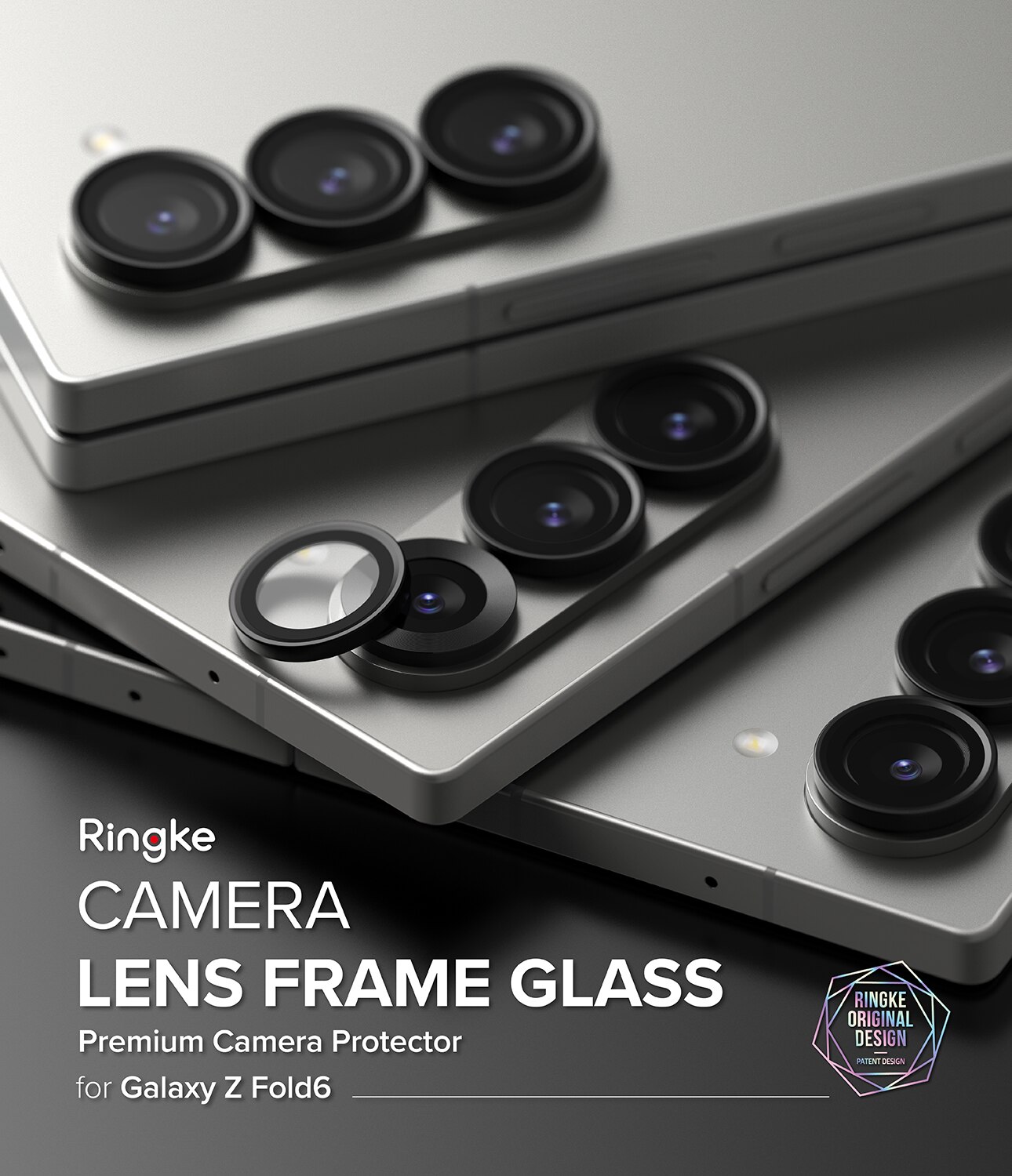 Samsung Galaxy Z Fold 6 Camera Lens Frame Glass (2-pack) Black