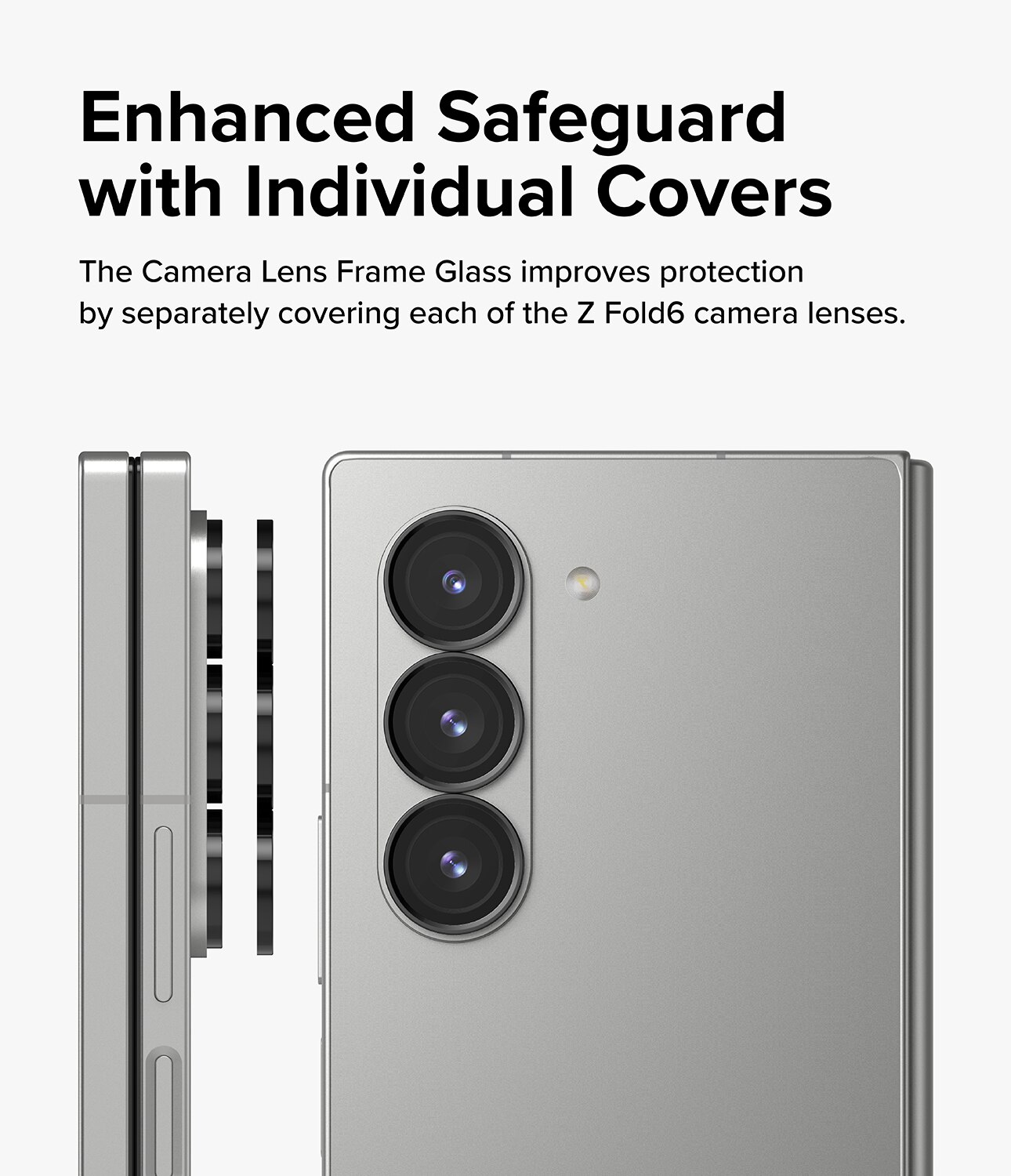 Samsung Galaxy Z Fold 6 Camera Lens Frame Glass (2-pack) Black