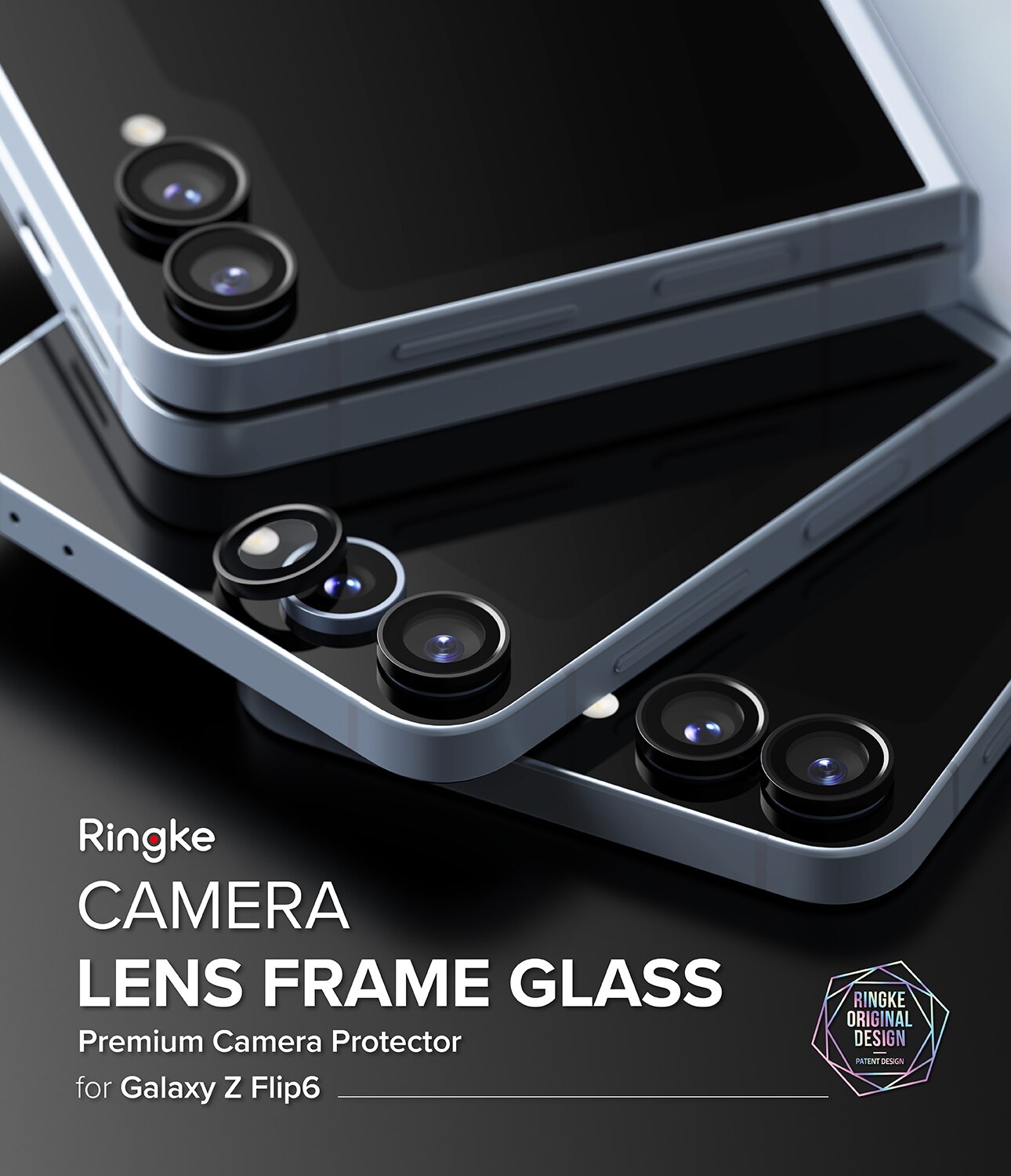 Samsung Galaxy Z Flip 6 Camera Lens Frame Glass (2-pack) Black