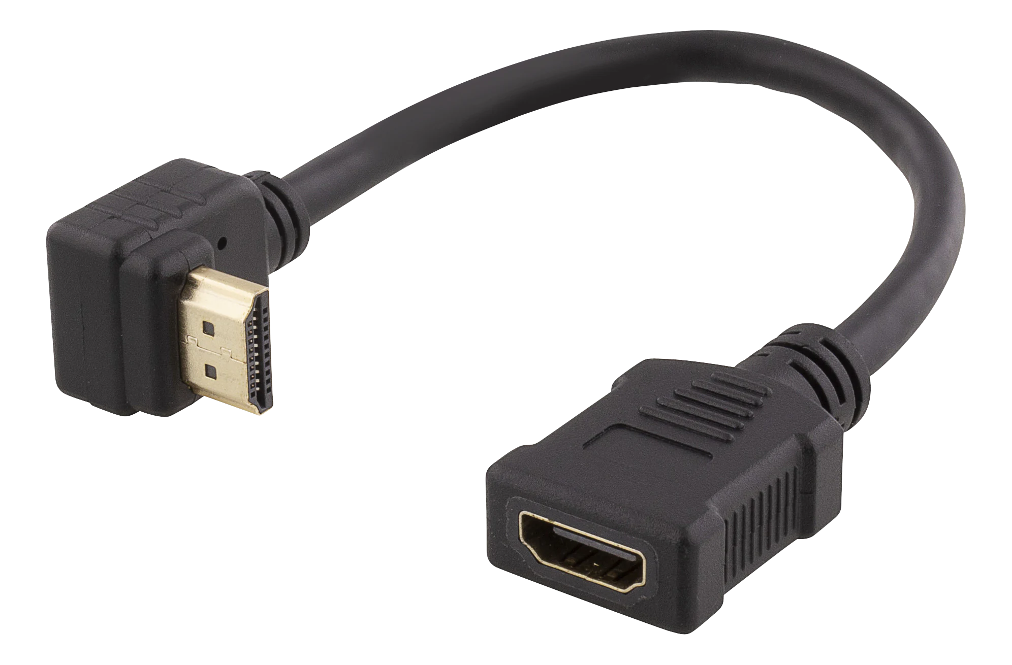 HDMI Adapter Cable with Angled Connector M/F, UHD