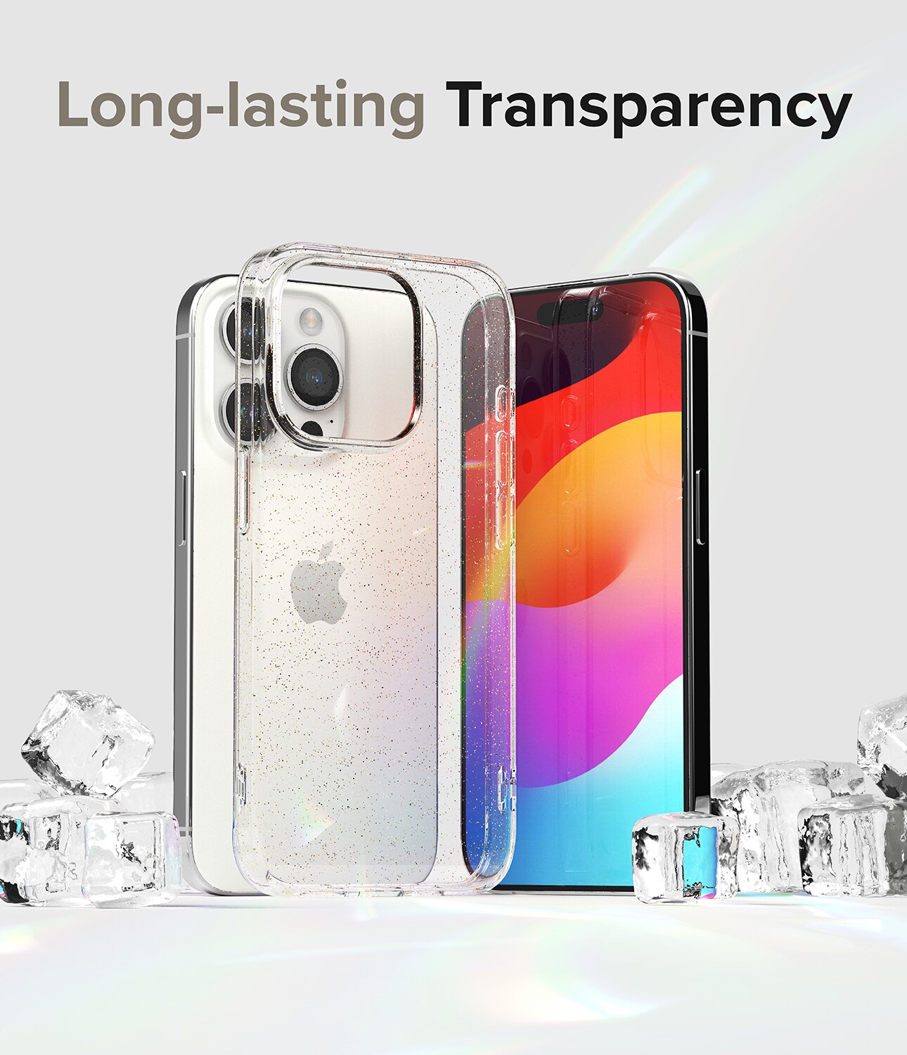 iPhone 15 Pro Air Case Glitter Clear